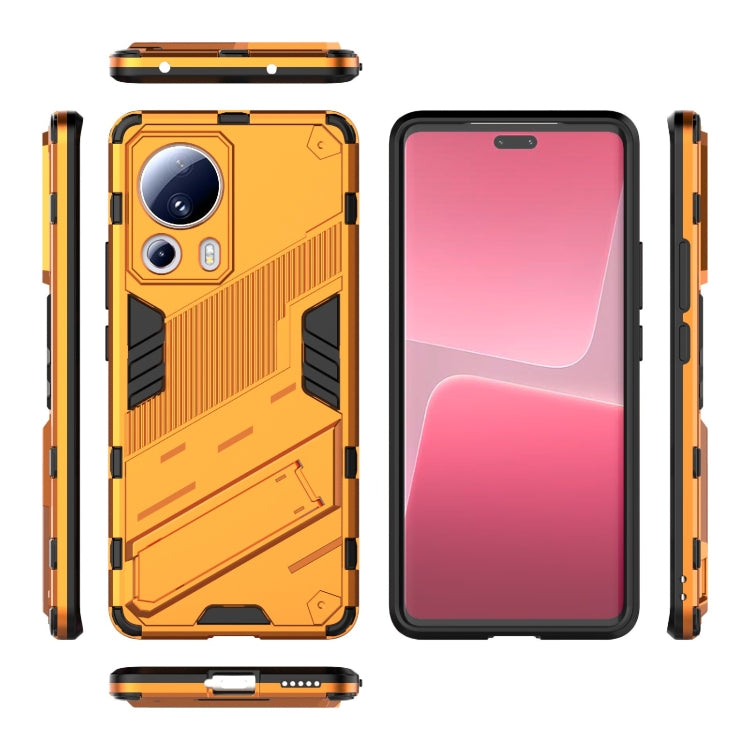 For Xiaomi 13 Lite Punk Armor 2 in 1 PC + TPU Shockproof Phone Case with Holder(Orange) - 13 Lite Cases by PMC Jewellery | Online Shopping South Africa | PMC Jewellery