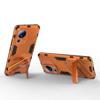 For Xiaomi 13 Lite Punk Armor 2 in 1 PC + TPU Shockproof Phone Case with Holder(Orange) - 13 Lite Cases by PMC Jewellery | Online Shopping South Africa | PMC Jewellery