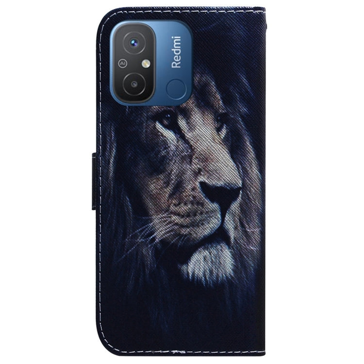 For Xiaomi Redmi 12C / 11A Coloured Drawing Flip Leather Phone Case(Lion) - Xiaomi Cases by PMC Jewellery | Online Shopping South Africa | PMC Jewellery