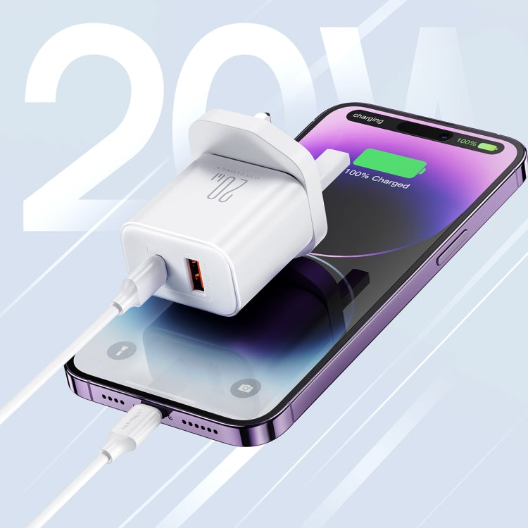 J0YROOM TCF05 20W USB+USB-C/Type-C Fast Charger, Specification:UK Plug(White) - USB Charger by JOYROOM | Online Shopping South Africa | PMC Jewellery