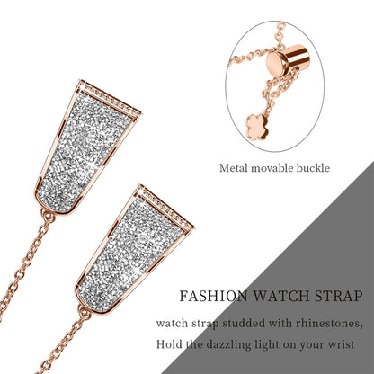 For Garmin Venu / Venu 2 Plus / Venu Sq / Sq2 20mm Diamond Chain Mental Watch Band(Rose Gold) - Smart Wear by PMC Jewellery | Online Shopping South Africa | PMC Jewellery