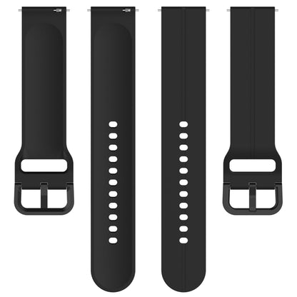 For Amazfit GTR Mini 20mm Flat Head Groove Reverse Buckle Silicone Watch Band(Black) -  by PMC Jewellery | Online Shopping South Africa | PMC Jewellery