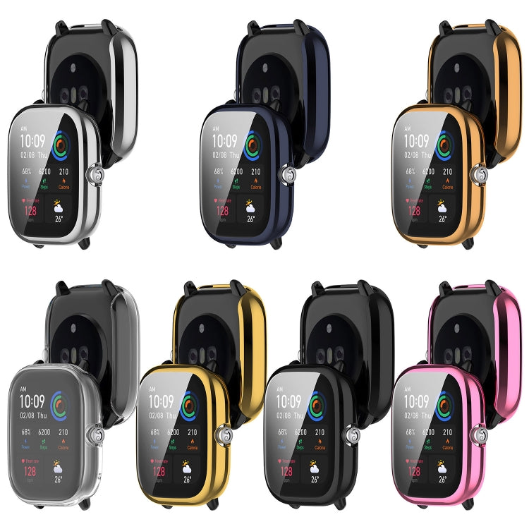 For Amazfit GTS4 Mini Full Coverage TPU Electroplating Watch Protective Case(Black) - Smart Wear by PMC TechLife | Online Shopping South Africa | PMC TechLife