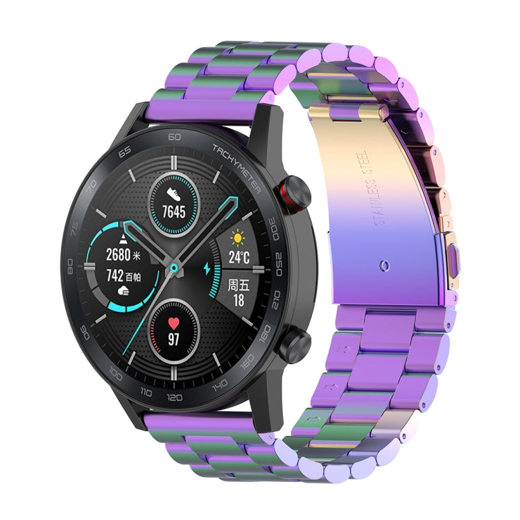 For Honor Watch GS 3i 22mm Three Bead Stainless Steel Metal Watch Band(Colorful) -  by PMC Jewellery | Online Shopping South Africa | PMC Jewellery