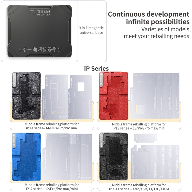 For Huawei Mate 30 5G / Mate X2 Qianli Mega-idea Multi-functional Middle Frame Positioning BGA Reballing Platform - free shipping - PMC TechLife - Order now!