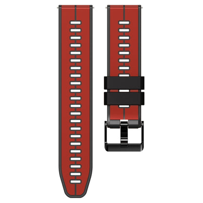22mm Universal Vertical Line Two-Color Silicone Watch Band(Red+Black) - Smart Wear by PMC Jewellery | Online Shopping South Africa | PMC Jewellery