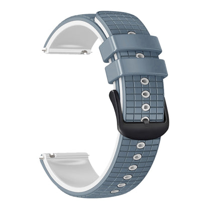 20mm Universal Mesh Two-Tone Silicone Watch Band(Blue White) - Smart Wear by PMC Jewellery | Online Shopping South Africa | PMC Jewellery