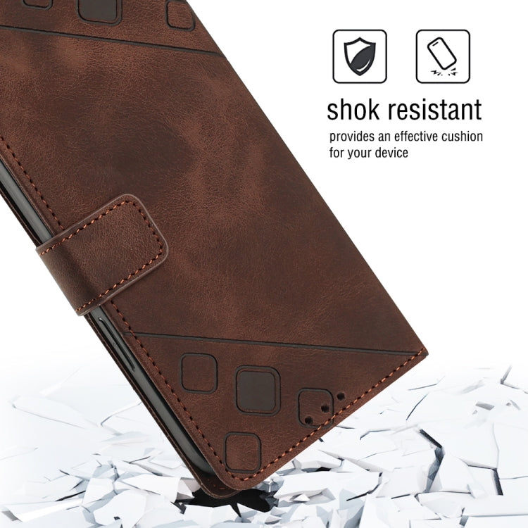 For Huawei nova 10 Skin-feel Embossed Leather Phone Case(Brown) - free shipping - PMC TechLife - Order now!