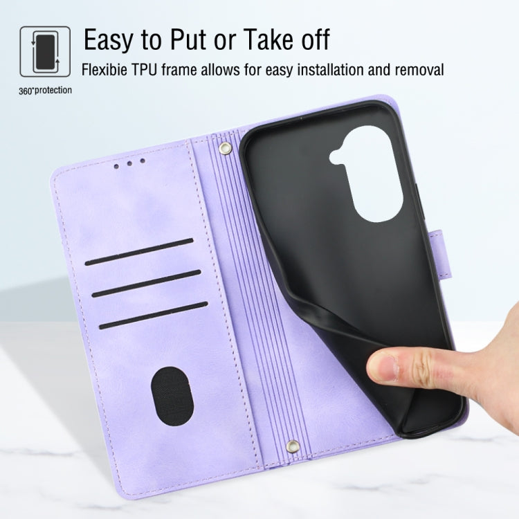 For Huawei nova 10 Skin-feel Embossed Leather Phone Case(Light Purple) - free shipping - PMC TechLife - Order now!