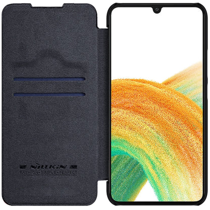 For Samsung Galaxy A34 5G NILLKIN QIN Series Crazy Horse Texture Leather Case(Black) - Galaxy Phone Cases by NILLKIN | Online Shopping South Africa | PMC Jewellery