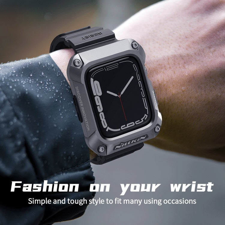 NILLKIN Ruidong Series Alloy + TPU Integrated Watch Band For Apple Watch Series 8&7 45mm(Grey) - Watch Bands by NILLKIN | Online Shopping South Africa | PMC Jewellery | Buy Now Pay Later Mobicred