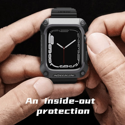 NILLKIN Ruidong Series Alloy + TPU Integrated Watch Band For Apple Watch Series SE 2&6&SE&5&4 44mm(Black) - Watch Bands by NILLKIN | Online Shopping South Africa | PMC Jewellery | Buy Now Pay Later Mobicred