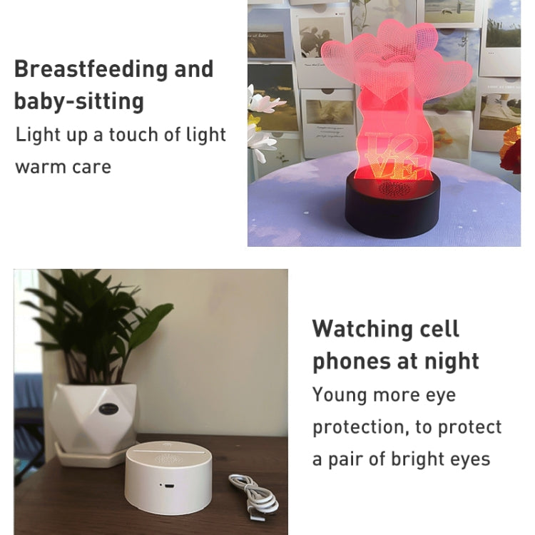 A189 LED Colorful 3D Night Light Bluetooth Speaker Base with Box(White Square) - Desktop Speaker by PMC Jewellery | Online Shopping South Africa | PMC Jewellery