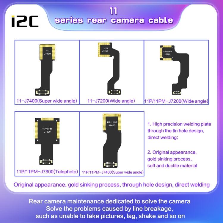 For iPhone X J3900 i2C Back Facing Wide Camera Cable - Flex Cable by PMC TechLife | Online Shopping South Africa | PMC TechLife