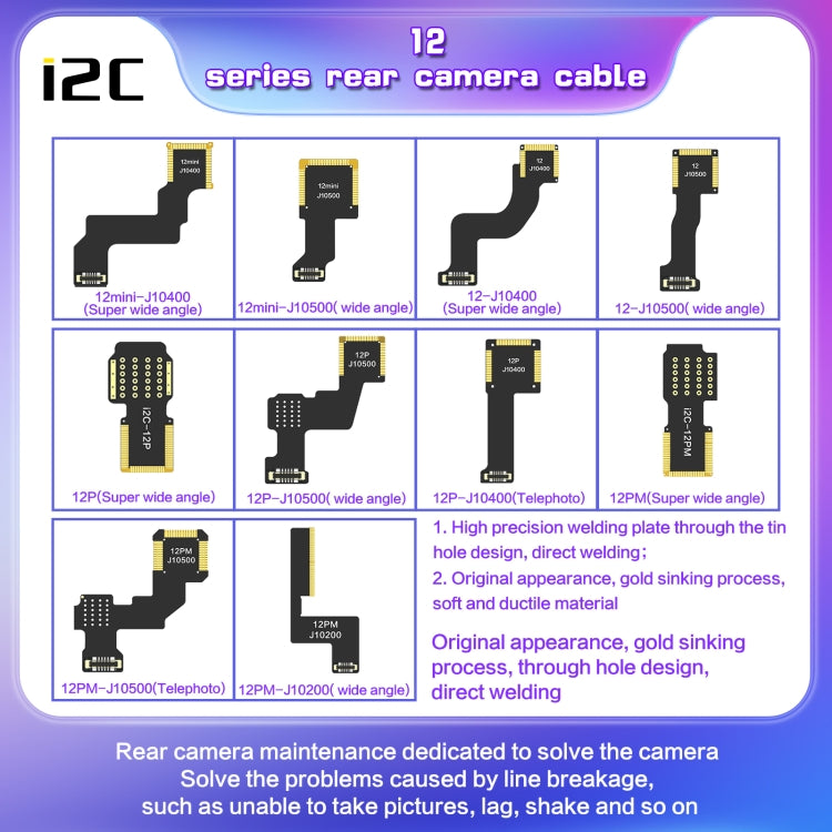 For iPhone XS / XS Max J4000 i2C Back Facing Telephoto Camera Cable - free shipping - PMC TechLife - Order now!