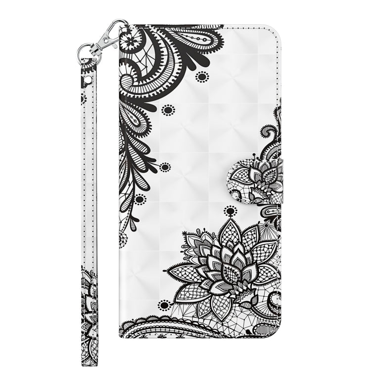 For Xiaomi Redmi Note 12 4G Global 3D Painting Pattern Flip Leather Phone Case(Diagonal Black Flower) - Note 12 Cases by PMC Jewellery | Online Shopping South Africa | PMC Jewellery