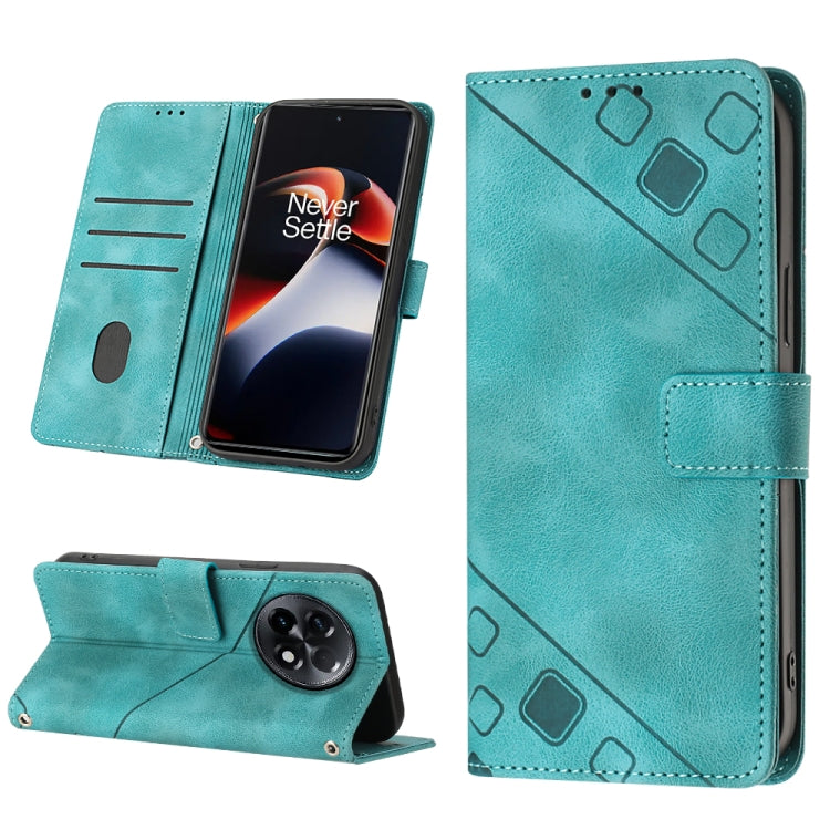 For OnePlus Ace 2 5G / 11R 5G Skin-feel Embossed Leather Phone Case(Green) - OnePlus Cases by PMC Jewellery | Online Shopping South Africa | PMC Jewellery