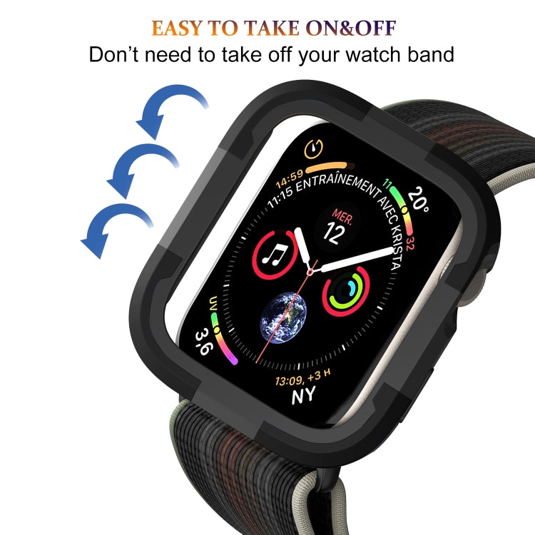 For Apple Watch Series SE 2&6&SE&5&4 44mm Armor Frame Watch Case(Black) - Smart Wear by PMC TechLife | Online Shopping South Africa | PMC TechLife