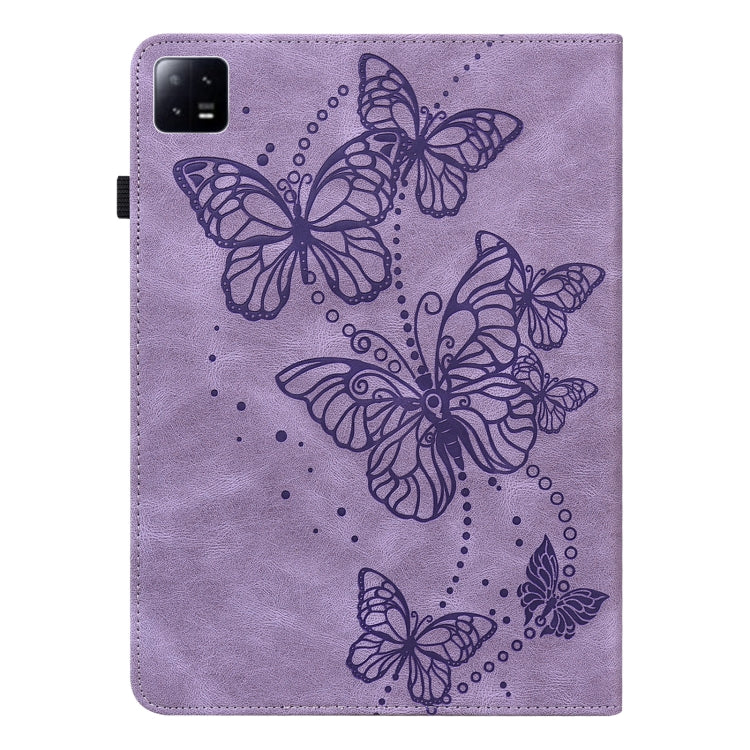 For Xiaomi Pad 6 Embossed Butterfly Pattern Leather Tablet Case(Purple) - free shipping - PMC TechLife - Order now!