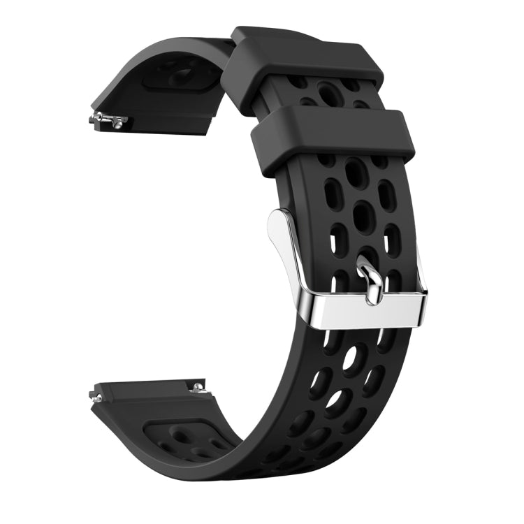For Huawei Watch GT 2e Solid Color Round Hole Silicone Watch Band(Black) - Smart Wear by PMC TechLife | Online Shopping South Africa | PMC TechLife