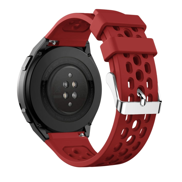 For Huawei Watch GT 2e Solid Color Round Hole Silicone Watch Band(Red) - Smart Wear by PMC Jewellery | Online Shopping South Africa | PMC Jewellery