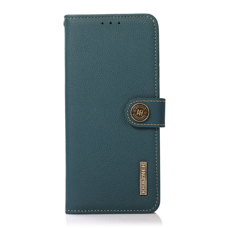 For Google Pixel 8 KHAZNEH Custer Genuine Leather RFID Phone Case(Green) - Google Cases by PMC TechLife | Online Shopping South Africa | PMC TechLife | Buy Now Pay Later Mobicred