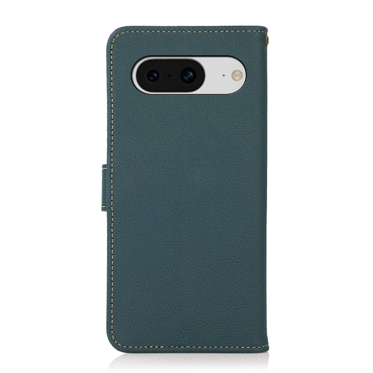 For Google Pixel 8 KHAZNEH Custer Genuine Leather RFID Phone Case(Green) - Google Cases by PMC TechLife | Online Shopping South Africa | PMC TechLife | Buy Now Pay Later Mobicred