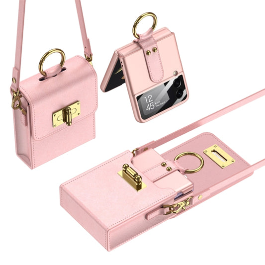 GKK Mini Backpack Plain Phone Bag + Phone Case with Ring For Samsung Galaxy Z Flip4 5G(Pink) - Galaxy Z Flip4 5G Cases by GKK | Online Shopping South Africa | PMC Jewellery