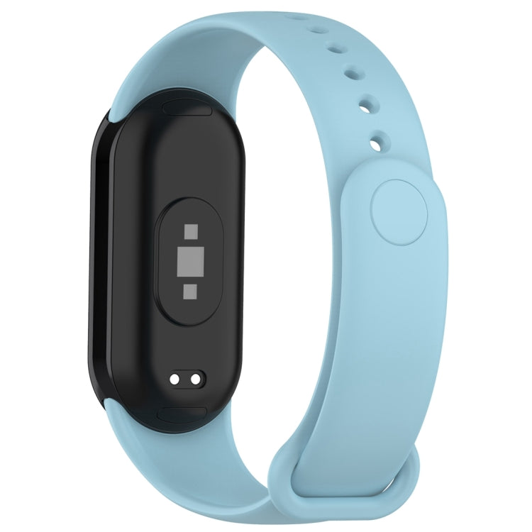 For Xiaomi Mi Band 8 Solid Color Silicone Plug Replacement Watch Band(Blue) - Smart Wear by PMC TechLife | Online Shopping South Africa | PMC TechLife