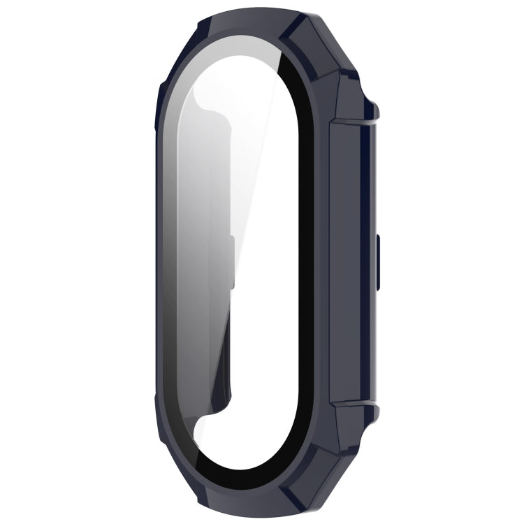 For Xiaomi Mi Band 8 PC + Tempered Glass Integrated Protective Watch Case(Ink Blue) - Smart Wear by PMC TechLife | Online Shopping South Africa | PMC TechLife