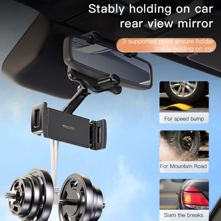 Yesido C196 Car Rearview Mirror Using Phone Holder(Black) - free shipping - PMC TechLife - Order now!