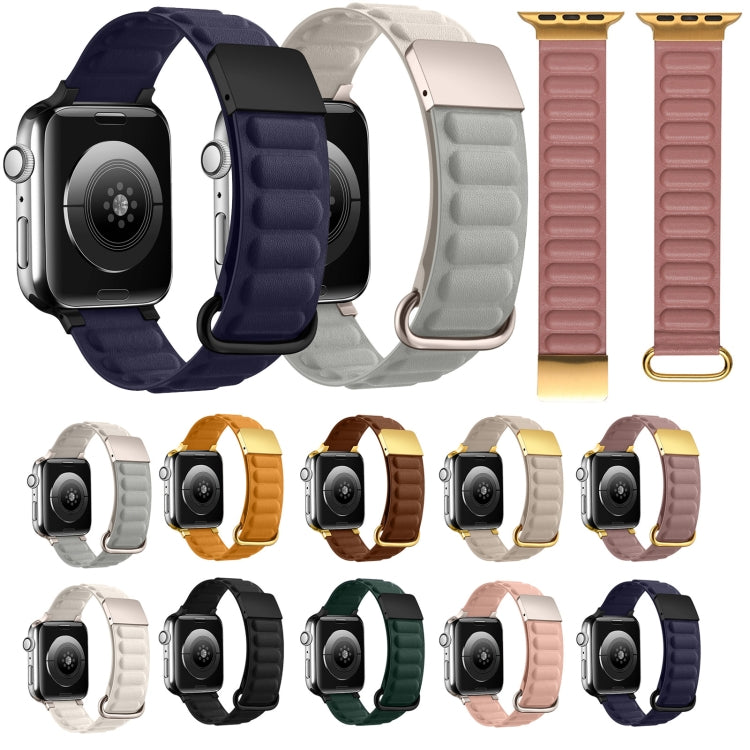 Magnetic Reverse Buckle Watch Band For Apple Watch Series 8&7 41mm(Starlight) - Smart Wear by PMC Jewellery | Online Shopping South Africa | PMC Jewellery