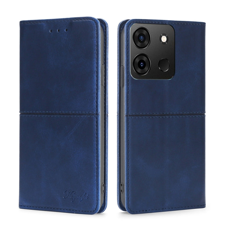 For Infinix Smart 7 Cow Texture Magnetic Horizontal Flip Leather Phone Case(Blue) - free shipping - PMC TechLife - Order now!