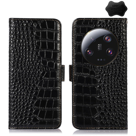 For Xiaomi 13 Ultra Crocodile Top Layer Cowhide Leather Phone Case(Black) - 13 Ultra Cases by PMC Jewellery | Online Shopping South Africa | PMC Jewellery