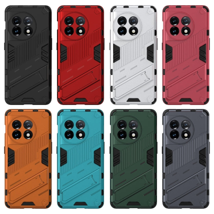 For OnePlus 11 5G Punk Armor 2 in 1 PC + TPU Shockproof Phone Case with Invisible Holder(Green) - OnePlus Cases by PMC TechLife | Online Shopping South Africa | PMC TechLife | Buy Now Pay Later Mobicred