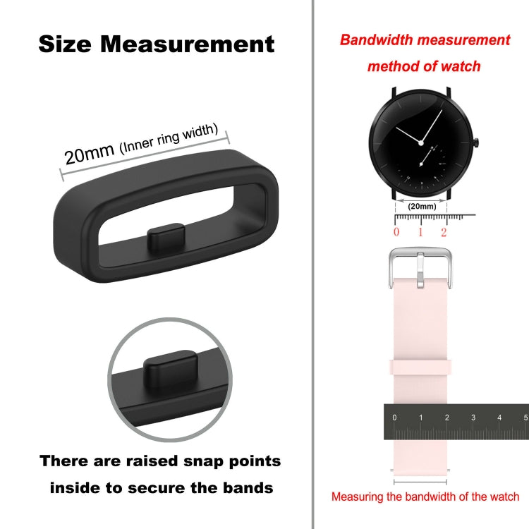 20mm 10pcs Universal Watch Band Fixed Silicone Ring Safety Buckle(White) -  by PMC TechLife | Online Shopping South Africa | PMC TechLife