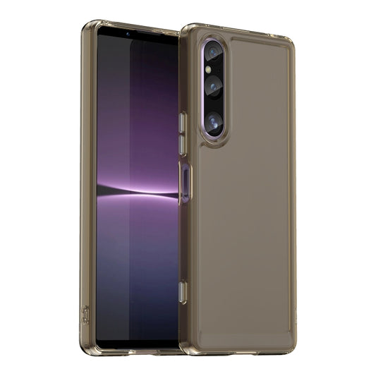 For Sony Xperia 1 V Candy Series TPU Phone Case(Transparent Grey) - Sony Cases by PMC Jewellery | Online Shopping South Africa | PMC Jewellery