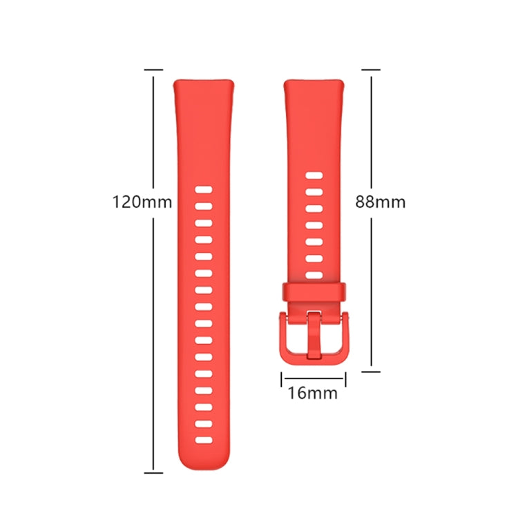 For Huawei Band 8 16mm Solid Color Silicone Replacement Watch Band(Red) - Watch Bands by PMC Jewellery | Online Shopping South Africa | PMC Jewellery