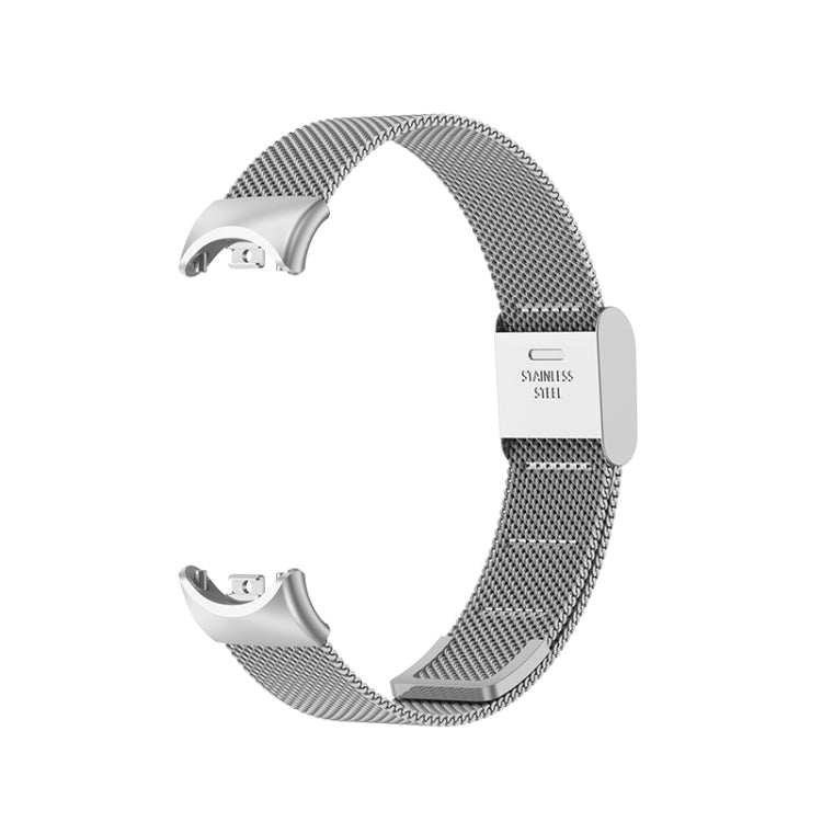 For Xiaomi Mi Band 8 Milanese Buckle Metal Watch Band(Silver) -  by PMC Jewellery | Online Shopping South Africa | PMC Jewellery