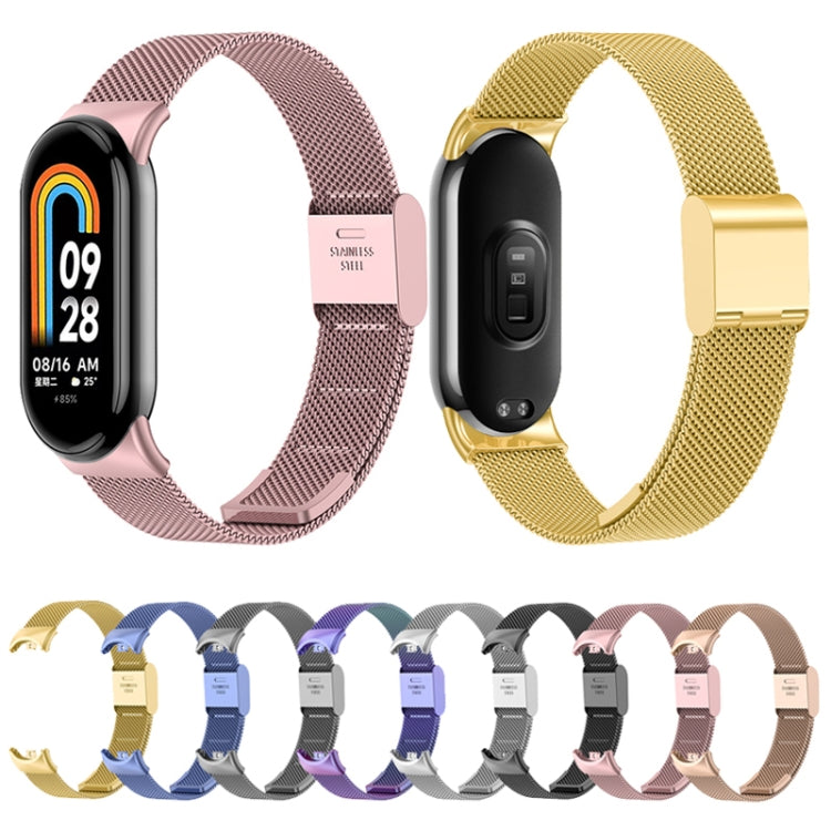 For Xiaomi Mi Band 8 Milanese Buckle Metal Watch Band(Silver) -  by PMC Jewellery | Online Shopping South Africa | PMC Jewellery