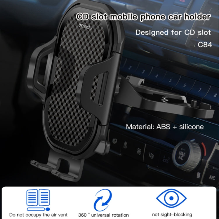 Yesido C84 360 Degree Rotating CD Port Car Phone Holder(Black) - Car Holders by Yesido | Online Shopping South Africa | PMC TechLife