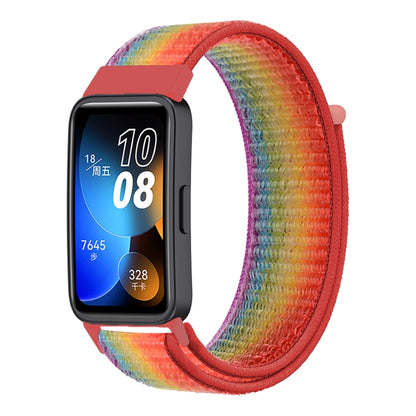 For Huawei Band 8 16mm Woven Nylon Loop Watch Band(Rainbow Color) - Watch Bands by PMC Jewellery | Online Shopping South Africa | PMC Jewellery