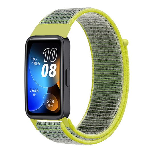 For Huawei Band 8 16mm Woven Nylon Loop Watch Band(Bright Yellow) - Watch Bands by PMC Jewellery | Online Shopping South Africa | PMC Jewellery