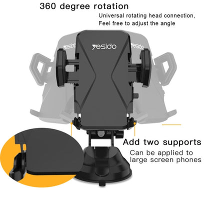 Yesido C40 Car Foldable 360 Degree Rotation Automatic Clip Phone Holder(Black) - Car Holders by Yesido | Online Shopping South Africa | PMC Jewellery