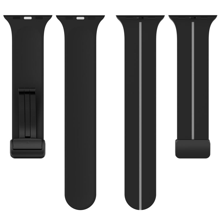 Two Color Folding Buckle Silicone Watch Band For Apple Watch 6 40mm(Black+Grey) -  by PMC TechLife | Online Shopping South Africa | PMC TechLife