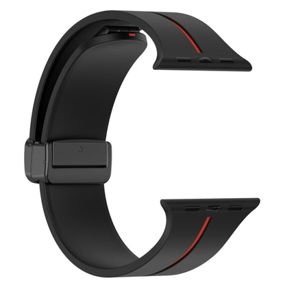 Two Color Folding Buckle Silicone Watch Band For Apple Watch 5 40mm(Black+Red) -  by PMC Jewellery | Online Shopping South Africa | PMC Jewellery