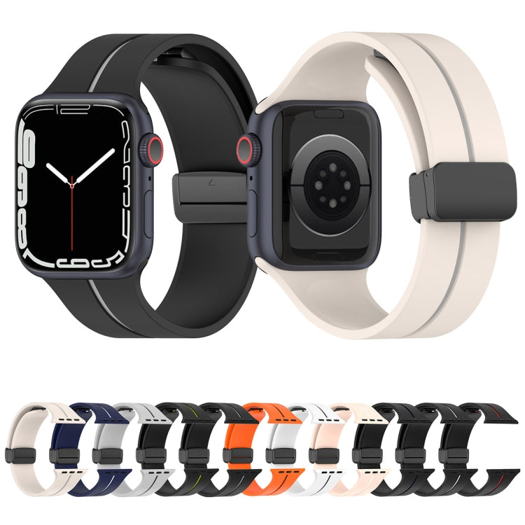 Two Color Folding Buckle Silicone Watch Band For Apple Watch 2 38mm(Light Grey+Black) -  by PMC Jewellery | Online Shopping South Africa | PMC Jewellery