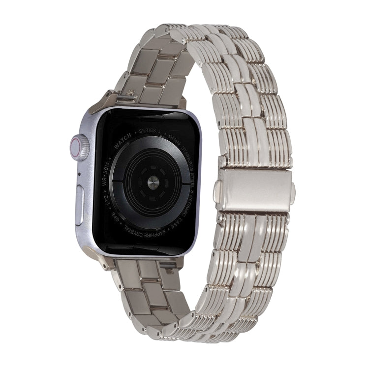 3-Beads Stripe Metal Watch Band For Apple Watch 8 41mm(Starlight) -  by PMC TechLife | Online Shopping South Africa | PMC TechLife