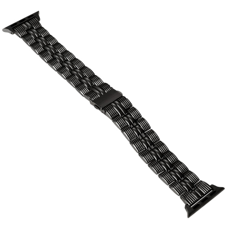 3-Beads Stripe Metal Watch Band For Apple Watch 8 45mm(Black) -  by PMC TechLife | Online Shopping South Africa | PMC TechLife