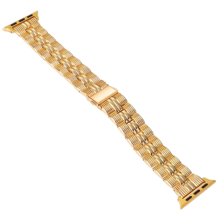 3-Beads Stripe Metal Watch Band For Apple Watch 6 40mm(Gold) -  by PMC Jewellery | Online Shopping South Africa | PMC Jewellery